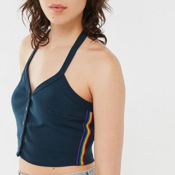 Urban Outfitters Drew Button-Down Halter Top - Picture 1 of 4